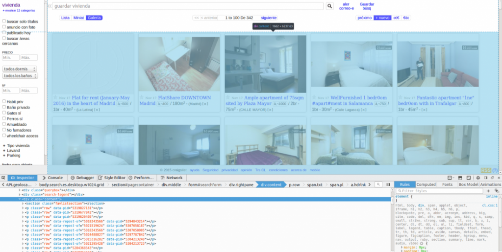class content analizando codigo de una web