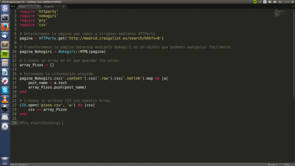 Exportamos a un csv